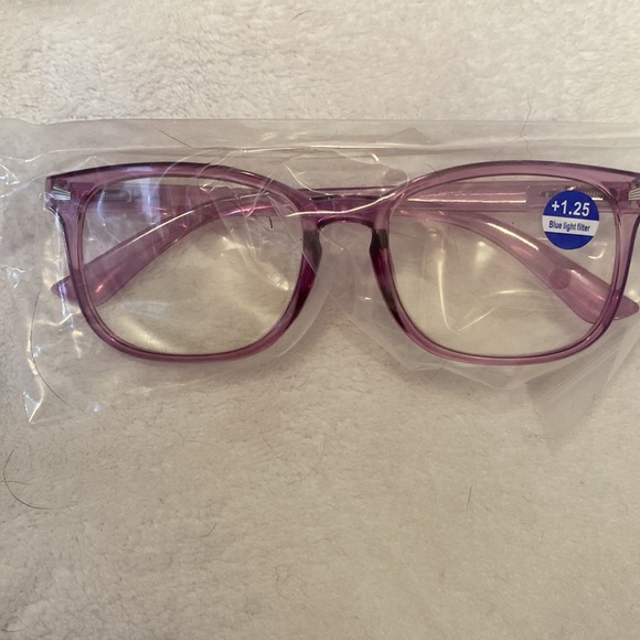 👓 🆕NIP: Anti-Blue Light Readers: 1.25+ Transparent Purple - Picture 5 of 5
